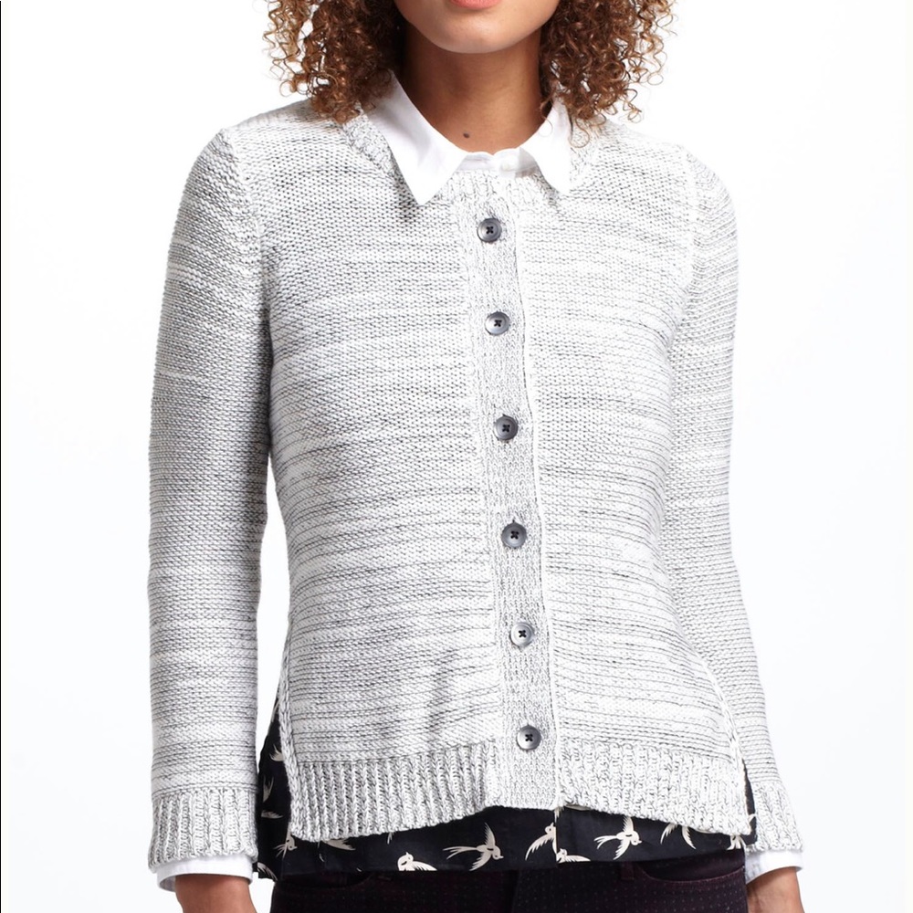 Field Flower Marled Cotton Shirting Cardigan S